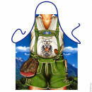 Austrian man green short trousers apron