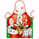 Santa Claus with reindeer apron