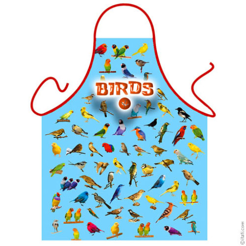 Birds blue apron - it