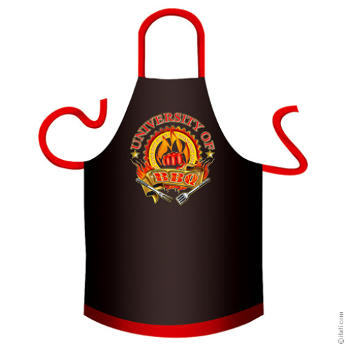 University of BBQ cotton apron