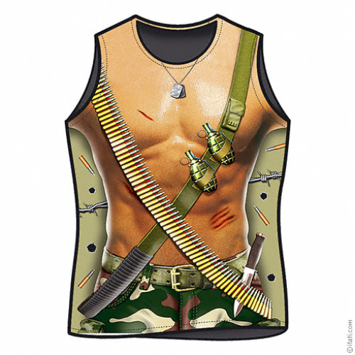 T-shirt sexy Uomo Militare