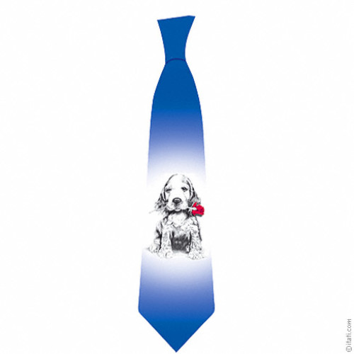 Dog with rose tie