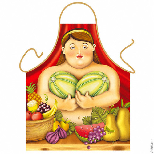 Sexy woman Botero’s style apron