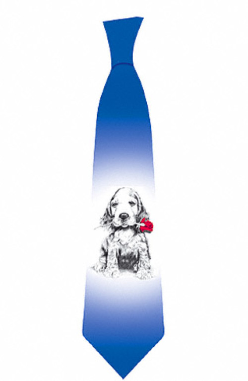 Dog with rose tie