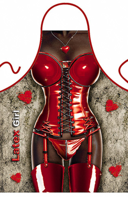 Black Latex Girl apron